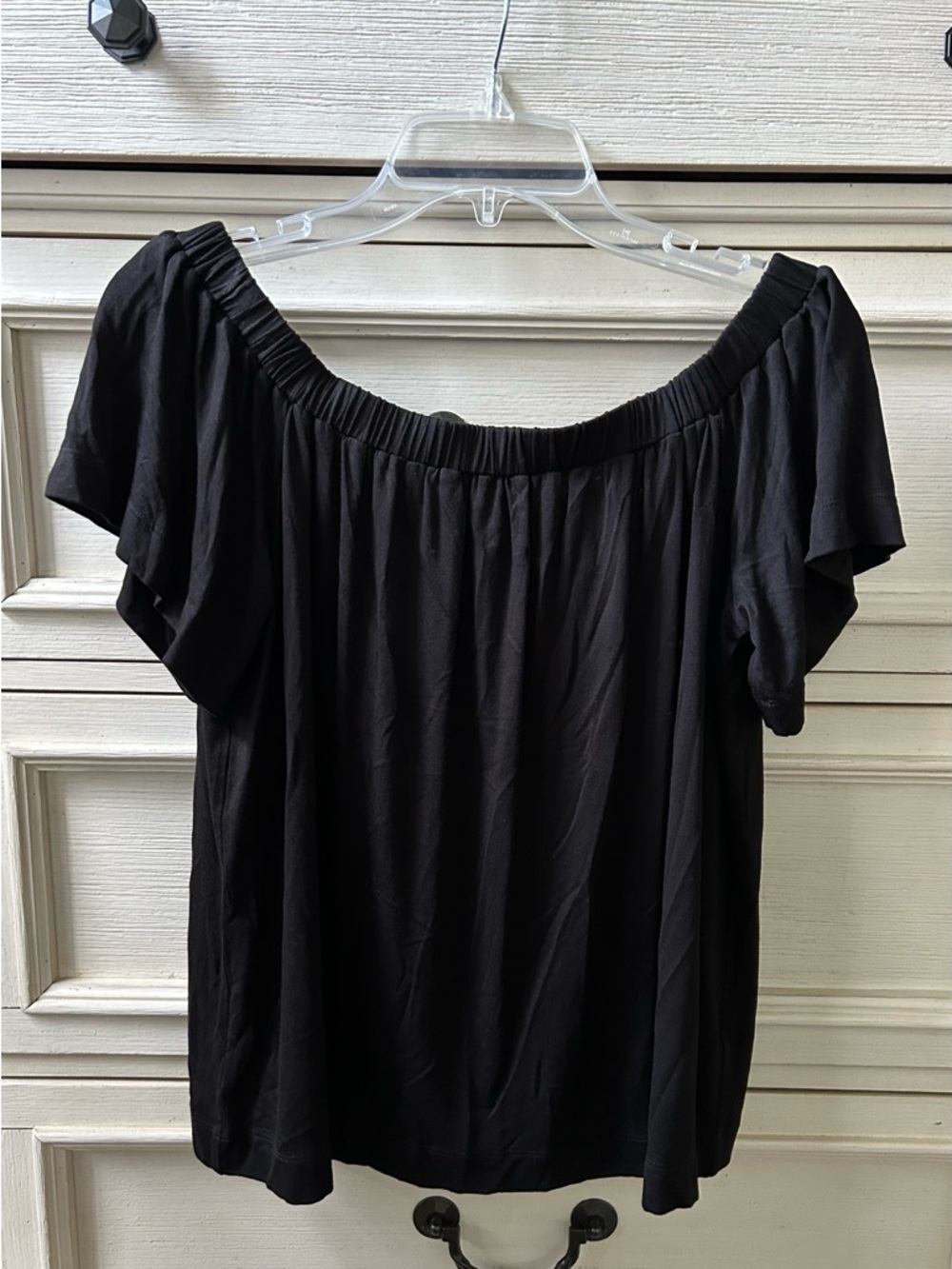 Black off the shoulder top